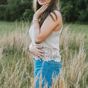 knitted cream tank